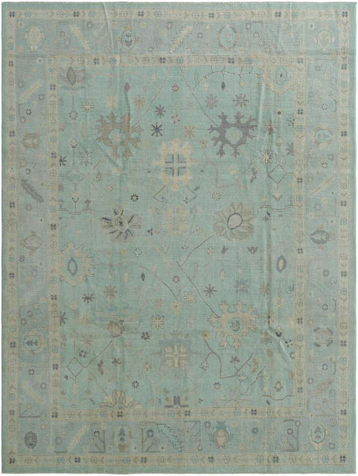8' 10 x 11' 9 Hand Knotted Oushak Wool Rug
