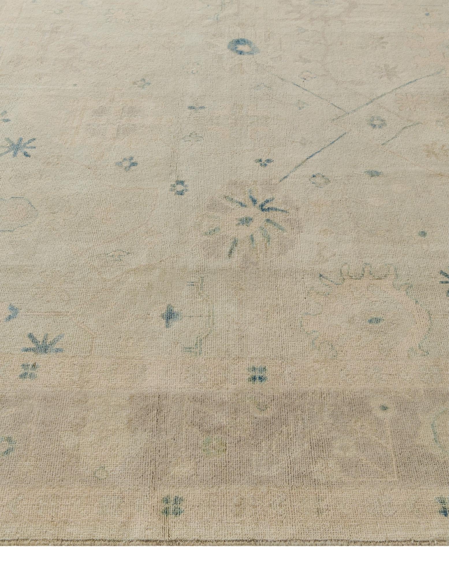 8' x 9' 9 Hand Knotted Oushak Wool Rug
