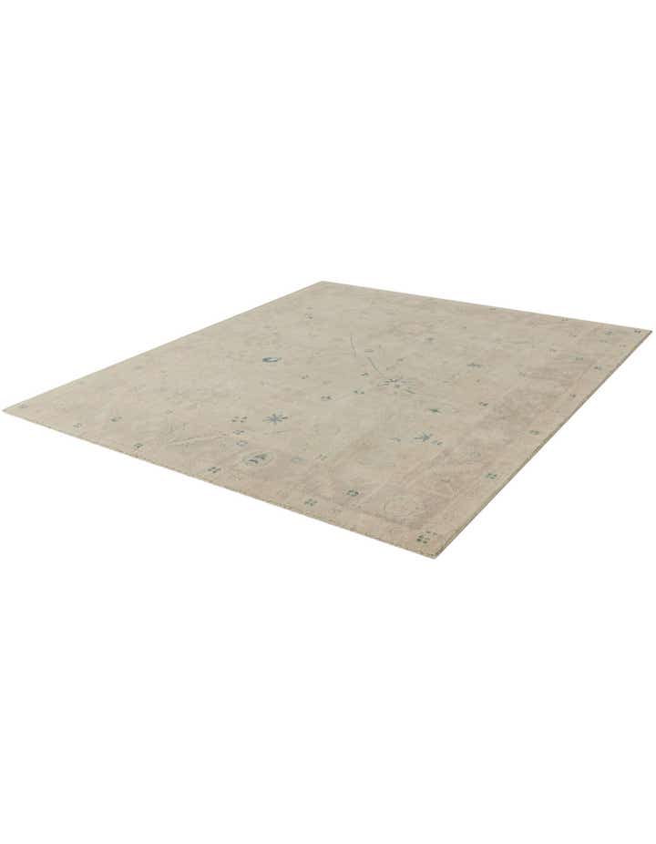 8' x 9' 9 Hand Knotted Oushak Wool Rug