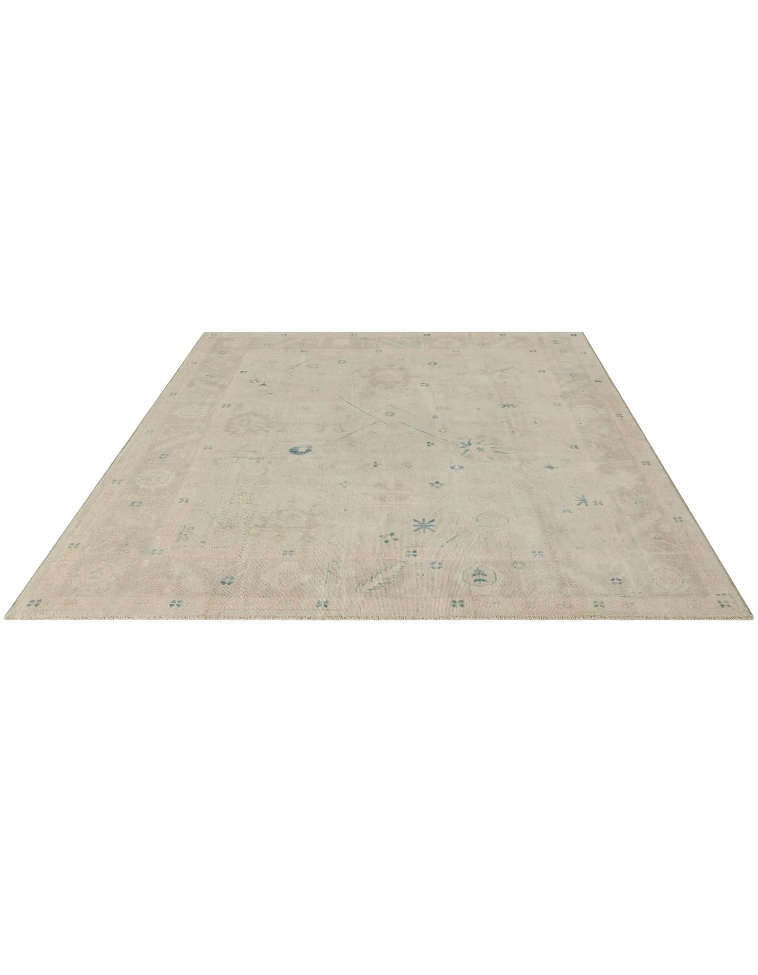 8' x 9' 9 Hand Knotted Oushak Wool Rug