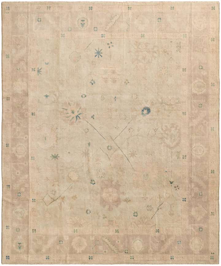 8' x 9' 9 Hand Knotted Oushak Wool Rug