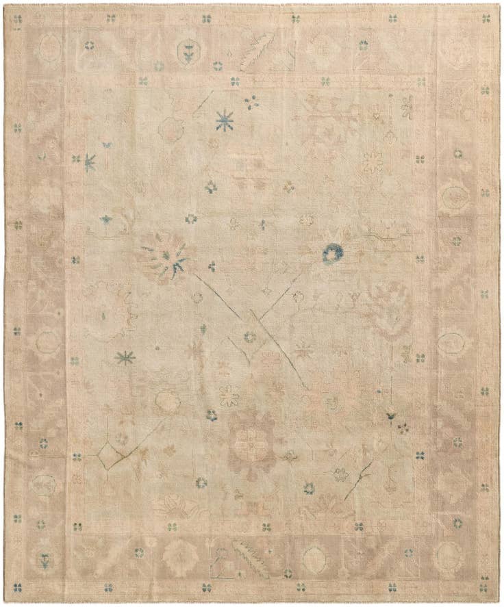 Detail image of 8' x 9' 9 Hand Knotted Oushak Wool Rug