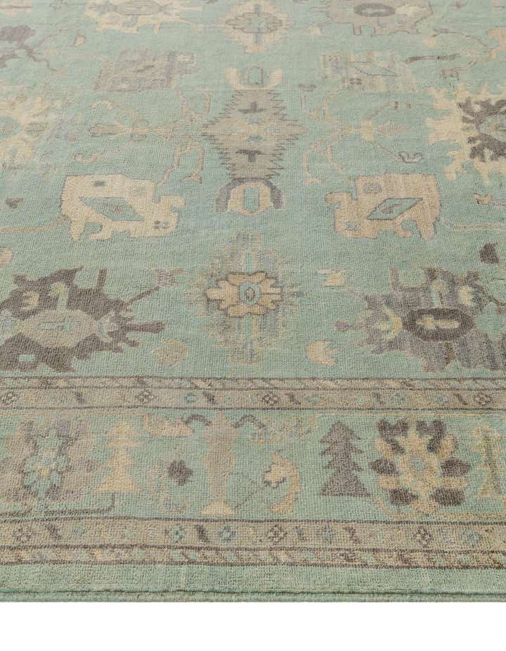 8' 1 x 9' 11 Hand Knotted Oushak Wool Rug