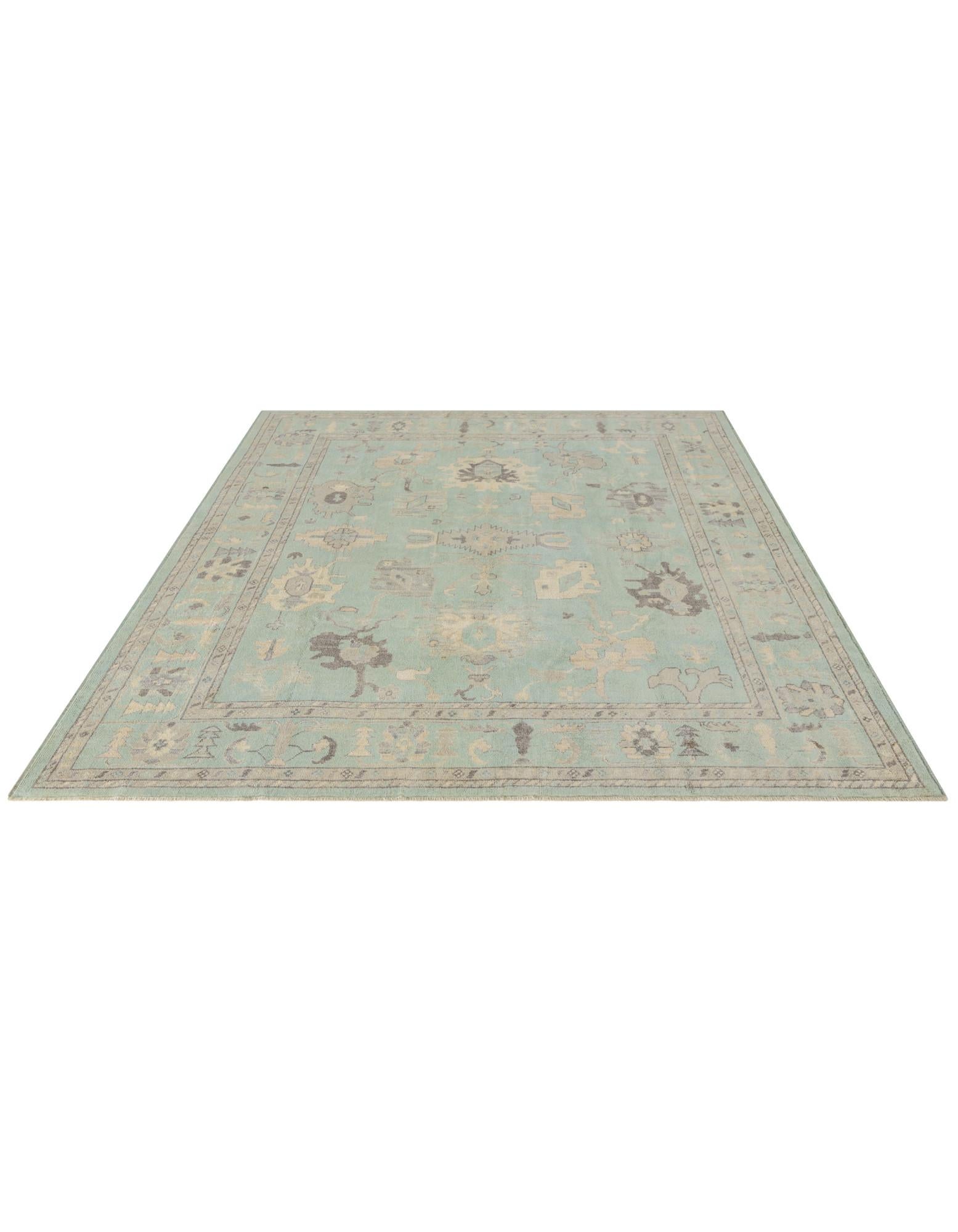 8' 1 x 9' 11 Hand Knotted Oushak Wool Rug
