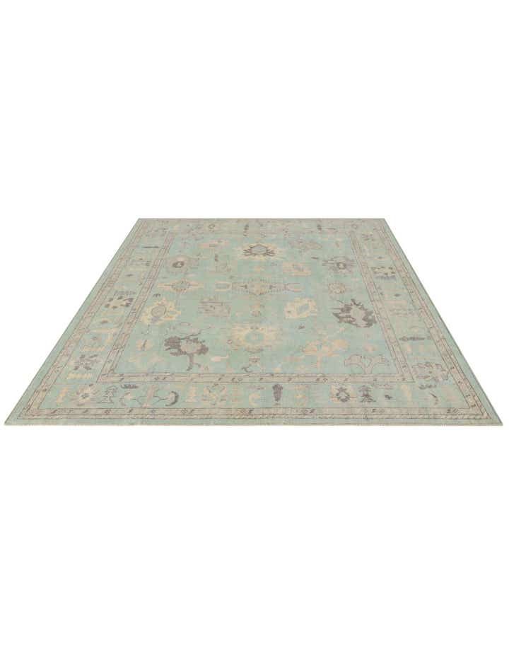 8' 1 x 9' 11 Hand Knotted Oushak Wool Rug