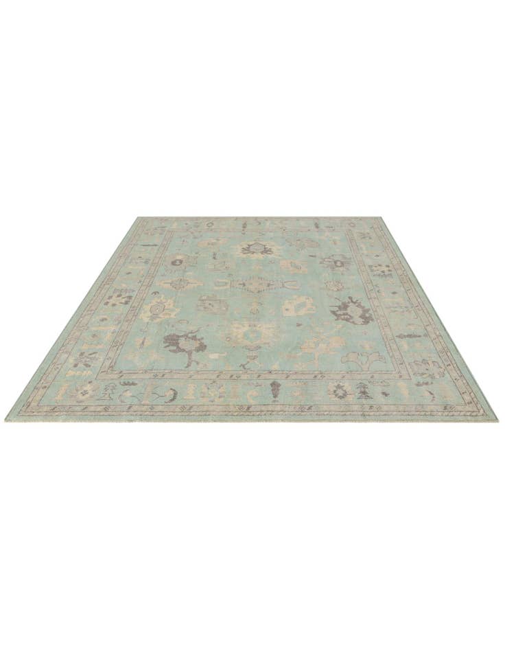 Detail image of 8' 1 x 9' 11 Hand Knotted Oushak Wool Rug