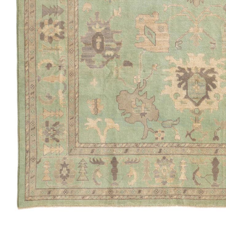 Detail image of 8' 1 x 9' 11 Hand Knotted Oushak Wool Rug