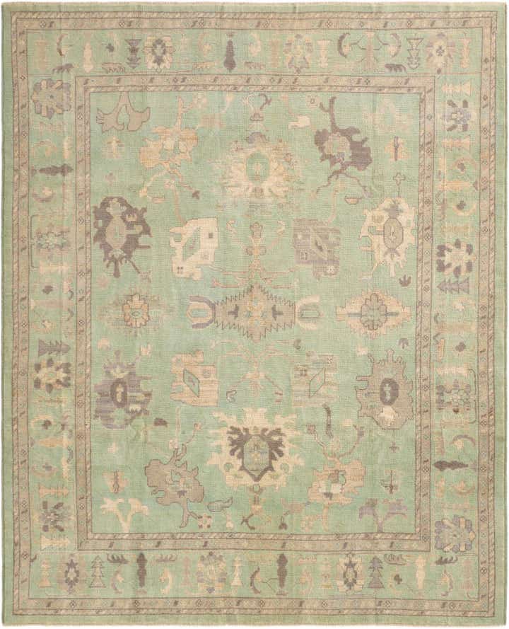 8' 1 x 9' 11 Hand Knotted Oushak Wool Rug