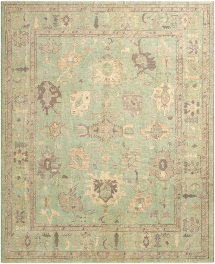 8' 1 x 9' 11 Hand Knotted Oushak Wool Rug