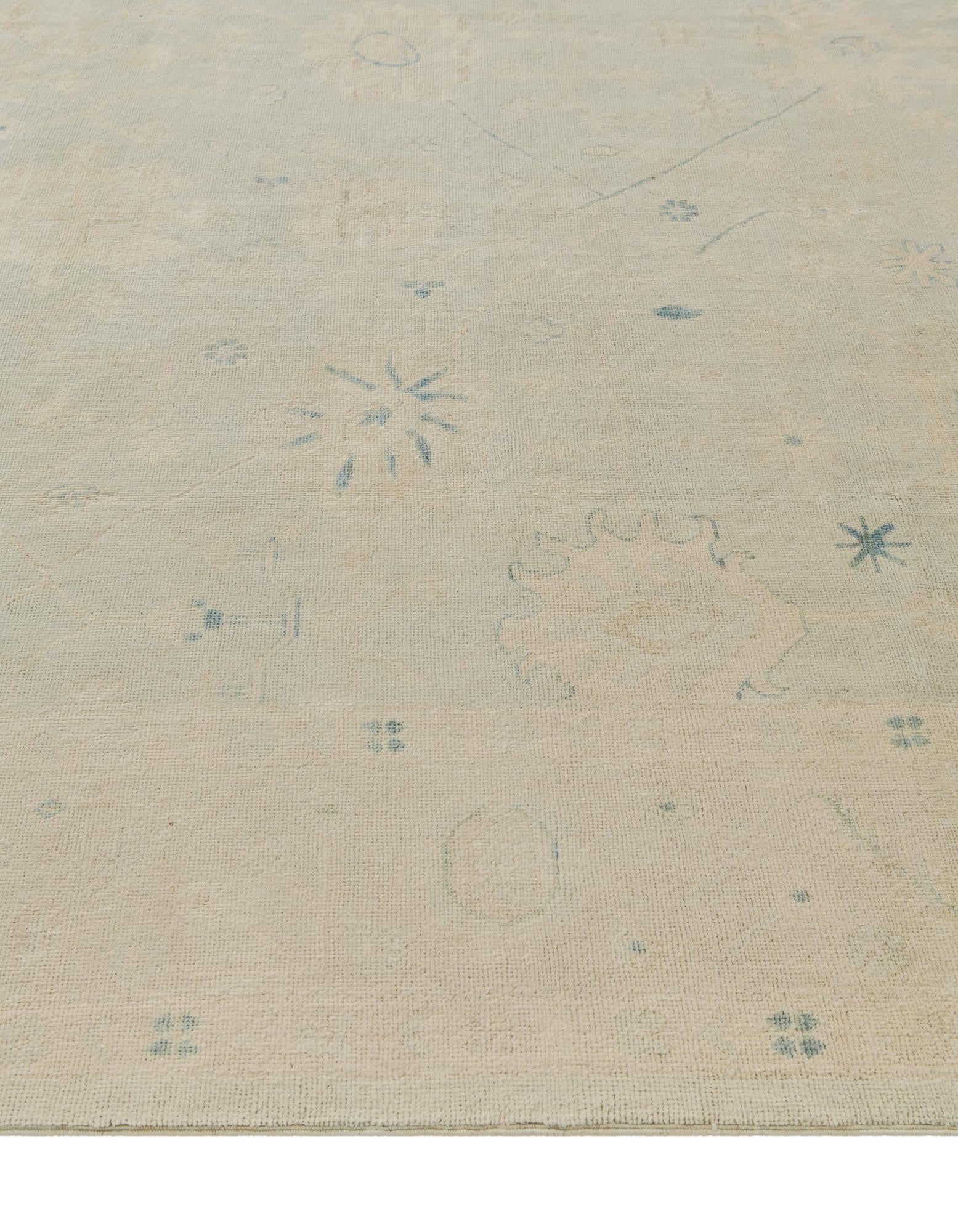 8' 10 x 11' 11 Hand Knotted Oushak Wool Rug