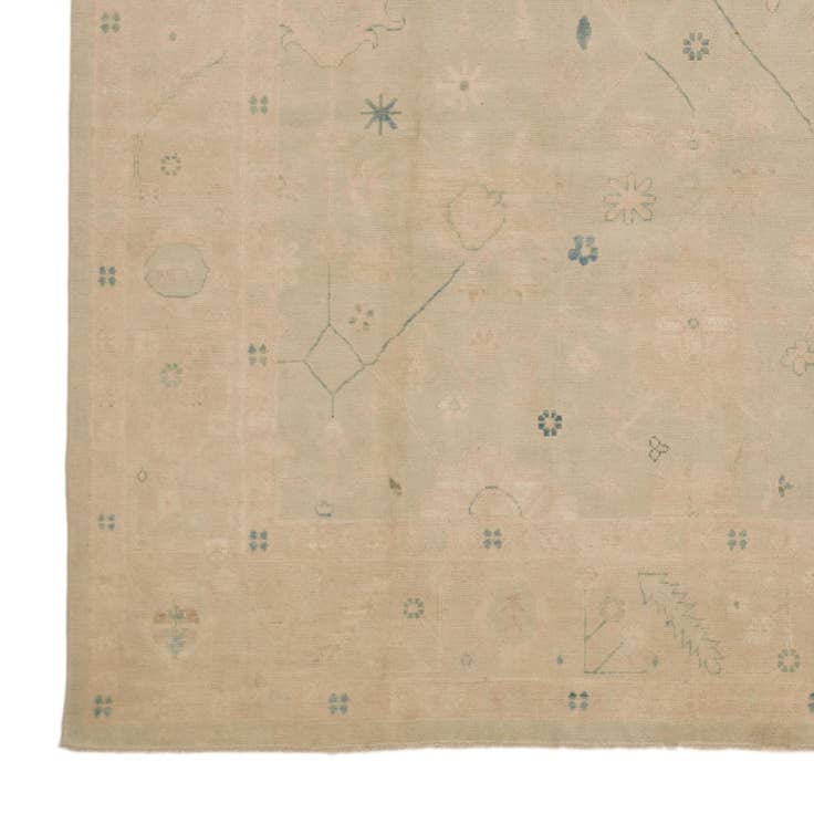 Detail image of 8' 10 x 11' 11 Hand Knotted Oushak Wool Rug