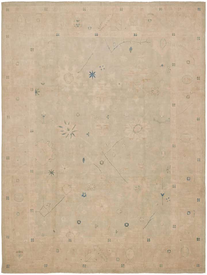 8' 10 x 11' 11 Hand Knotted Oushak Wool Rug