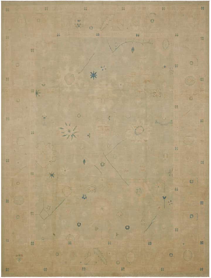 8' 10 x 11' 11 Hand Knotted Oushak Wool Rug