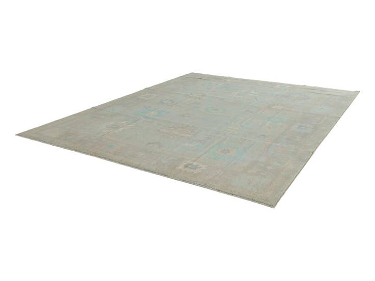 Detail image of 9' 6 x 11' 10 Hand Knotted Oushak Wool Rug