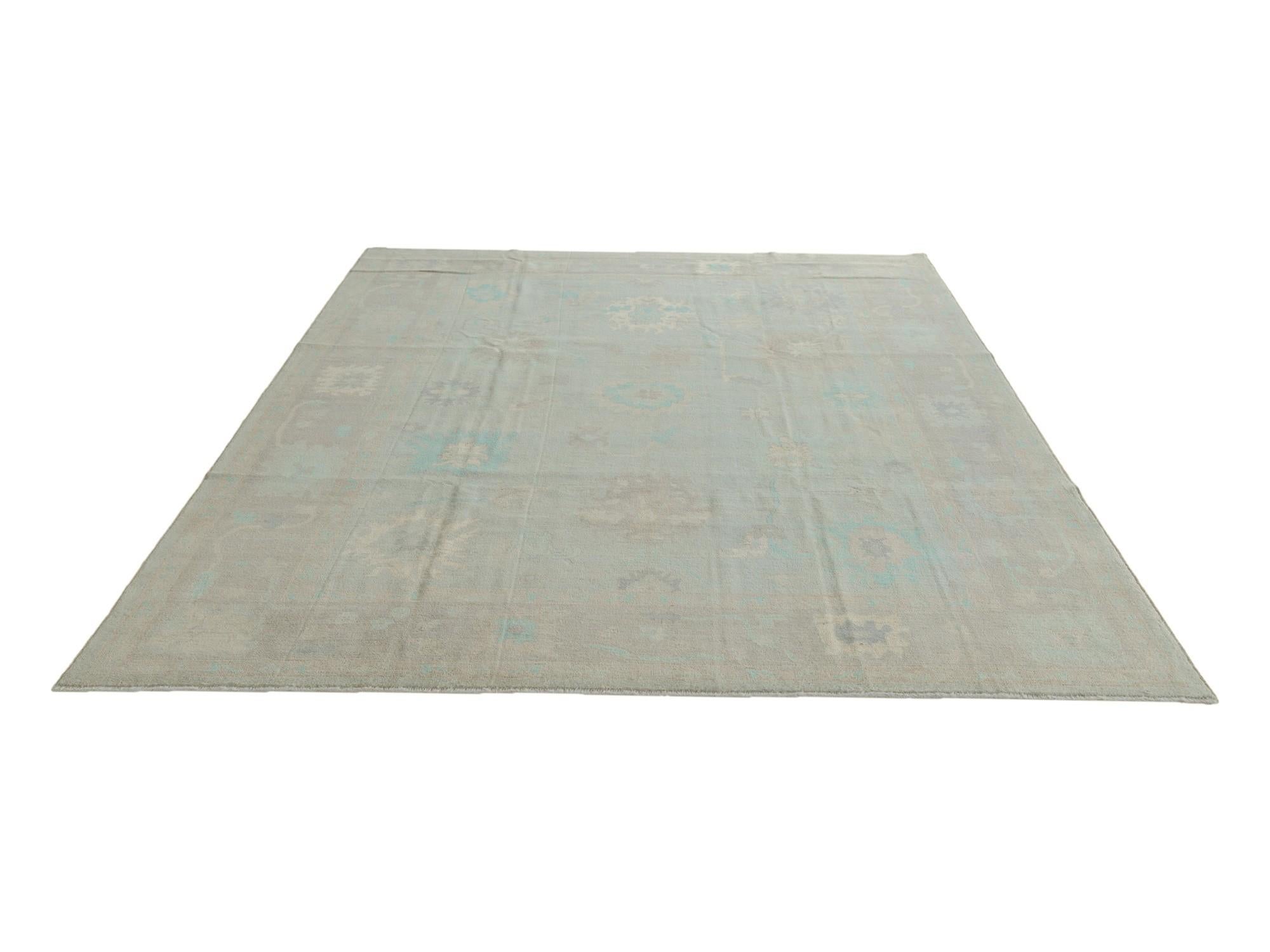 9' 6 x 11' 10 Hand Knotted Oushak Wool Rug