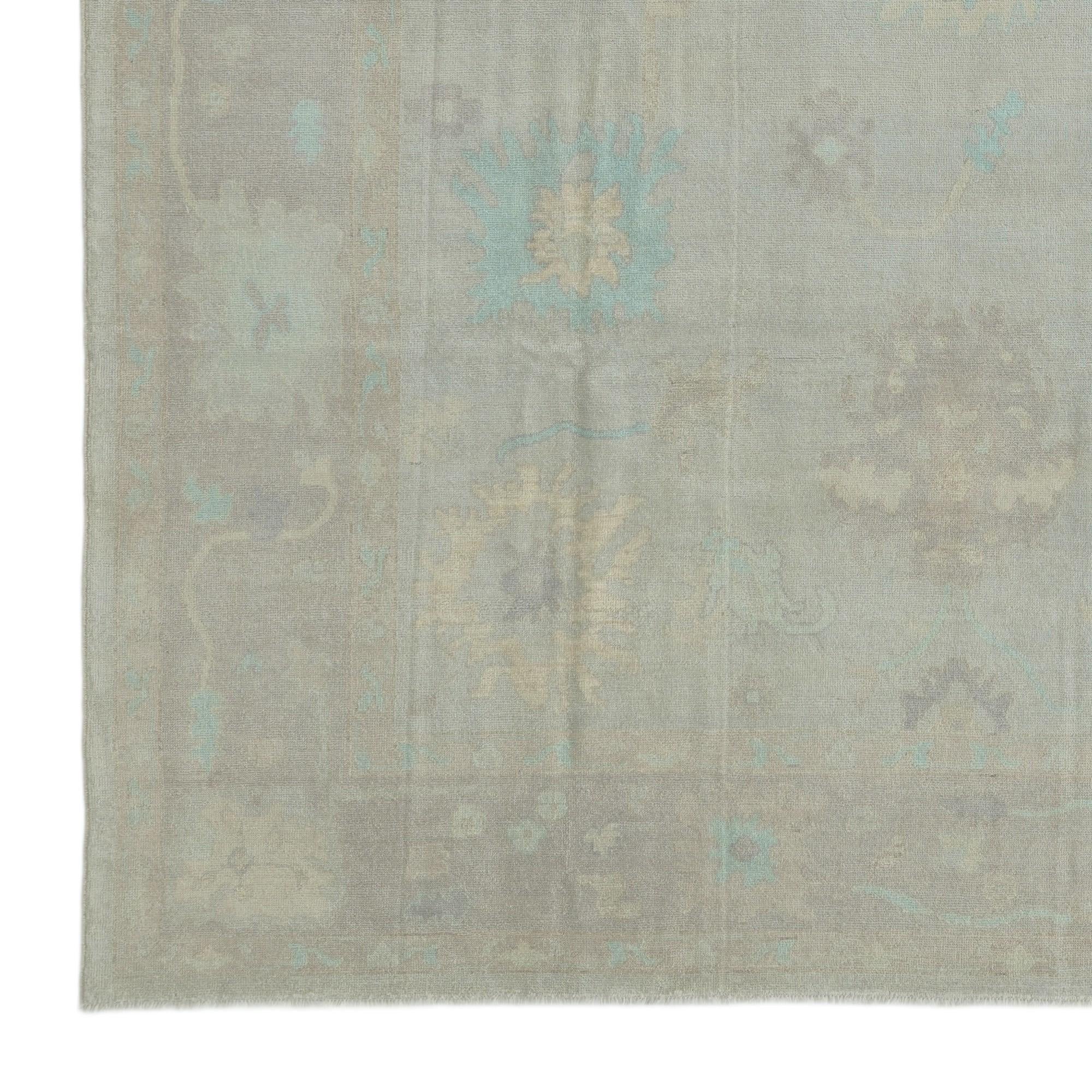 9' 6 x 11' 10 Hand Knotted Oushak Wool Rug