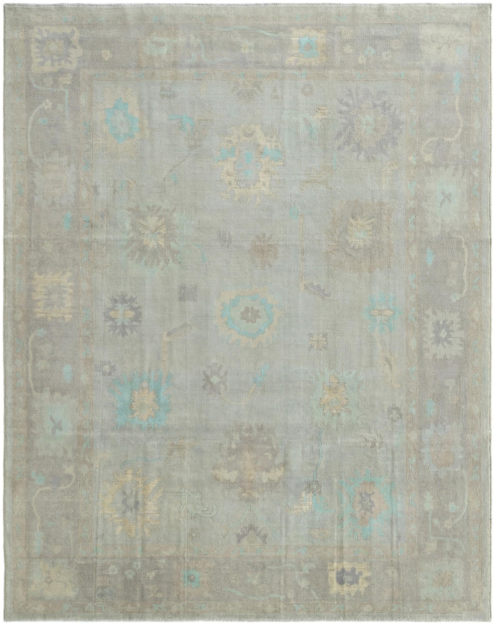 9' 6 x 11' 10 Hand Knotted Oushak Wool Rug
