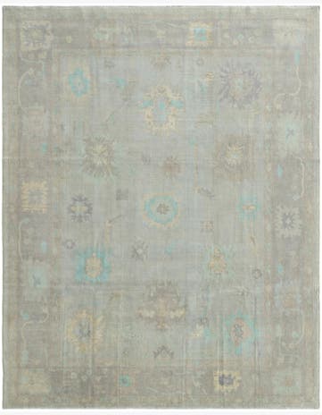 9' 6 x 11' 10 Hand Knotted Oushak Wool Rug