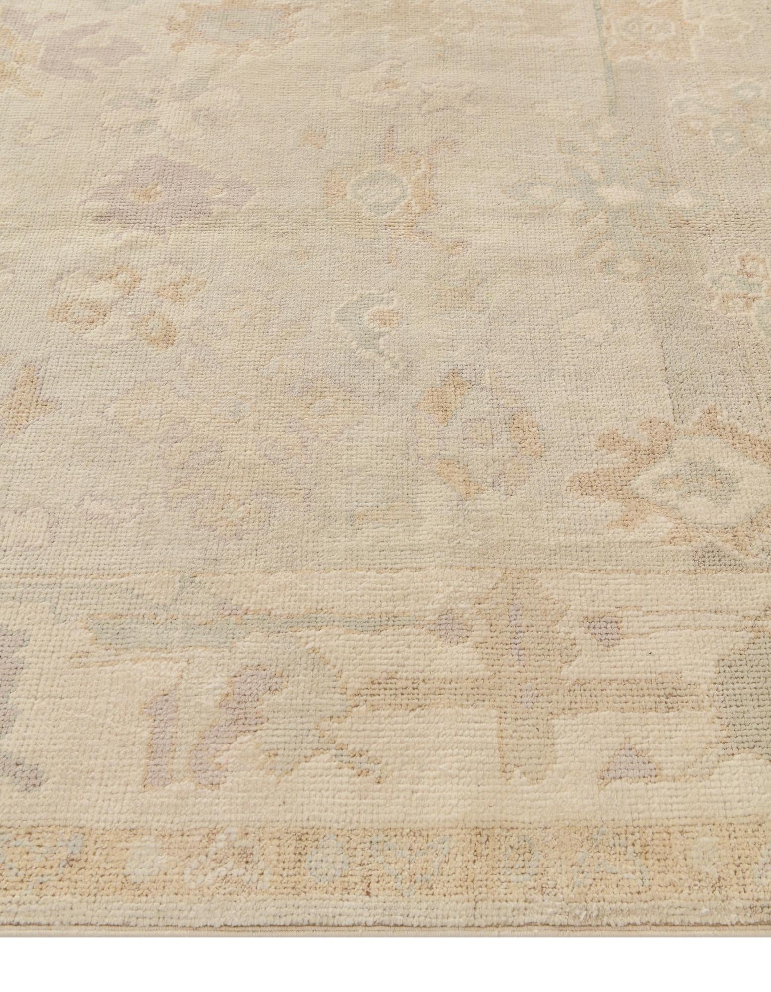 5' 3 x 7' 7 Hand Knotted Oushak Wool Rug