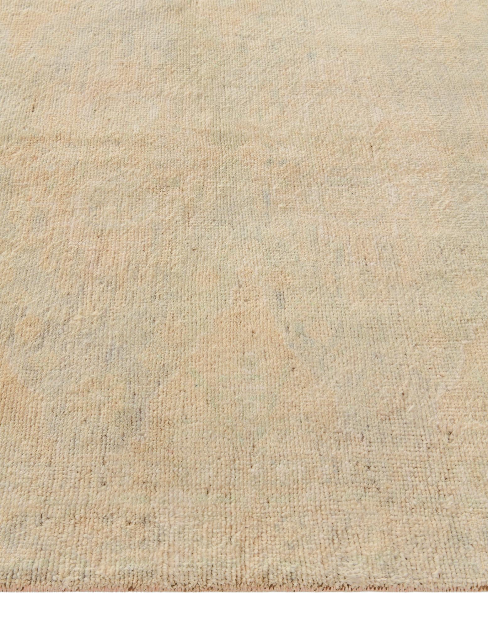 4' 2 x 6' 2 Hand Knotted Oushak Wool Rug