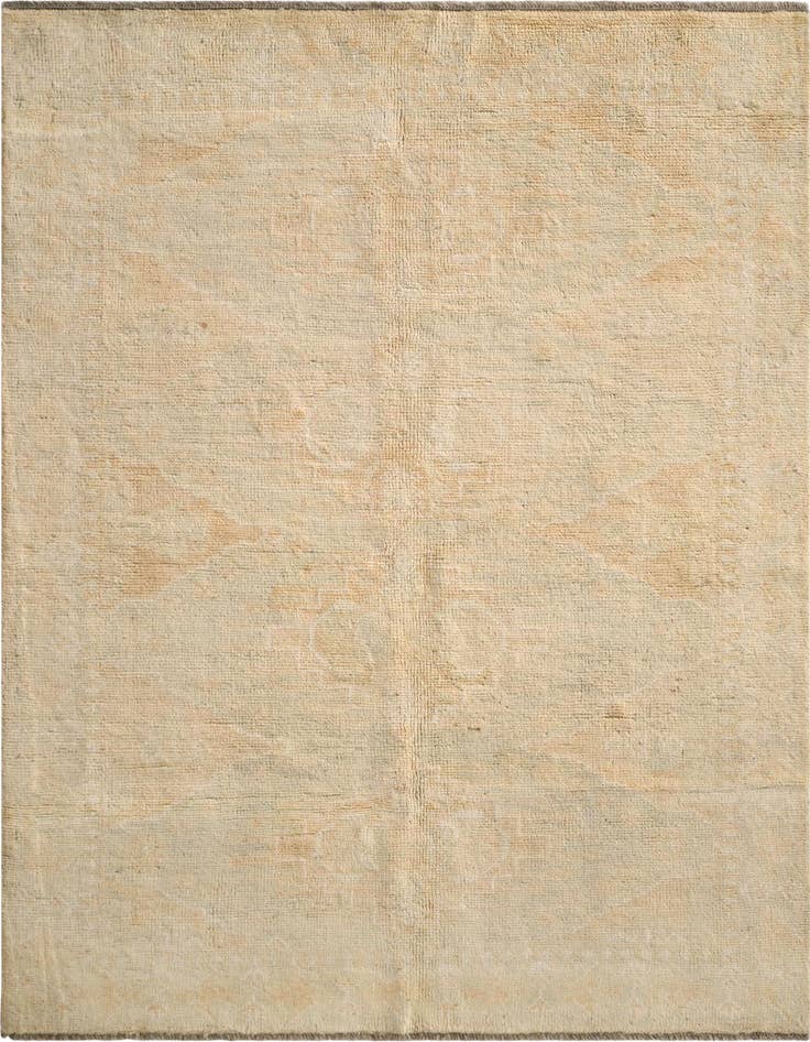 Detail image of 4' 2 x 5' 11 Hand Knotted Oushak Wool Rug
