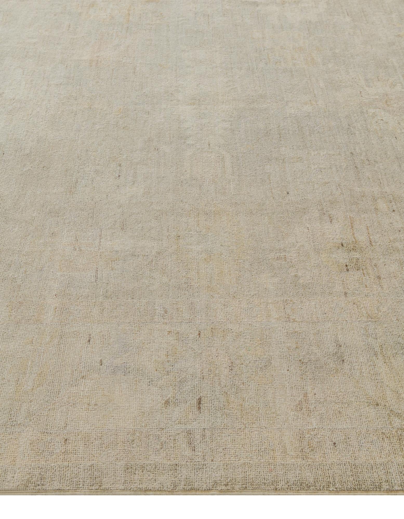 8' 1 x 9' 7 Hand Knotted Oushak Wool Rug