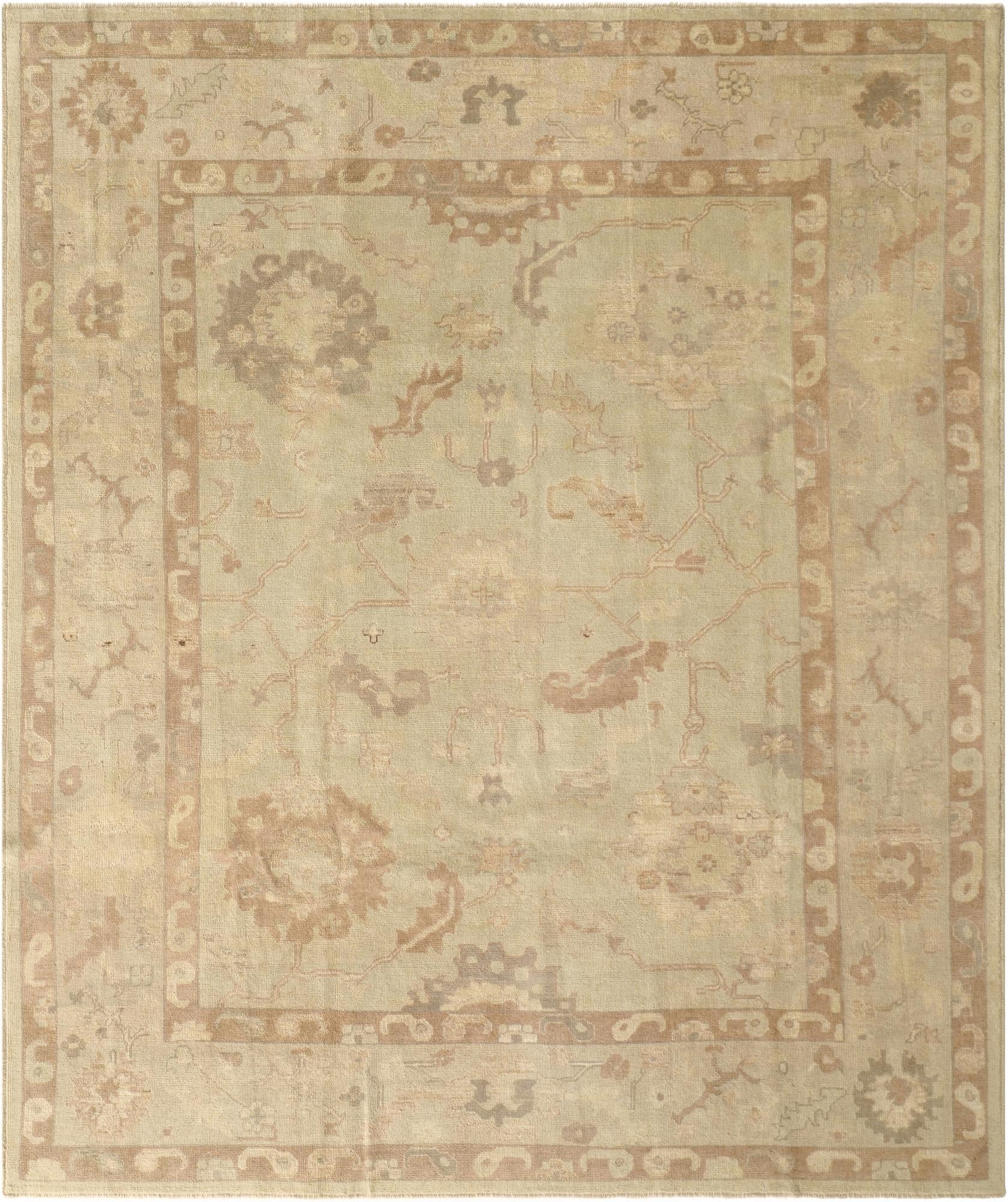 8' 3 x 9' 10  Hand Knotted Oushak Wool Rug