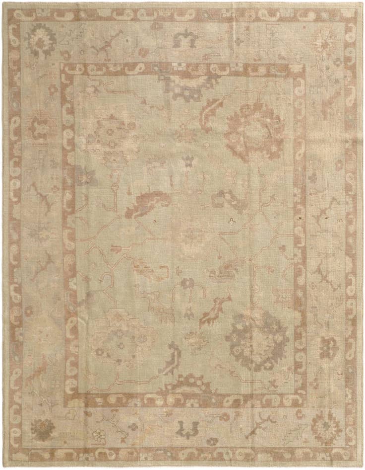 Detail image of 8' 3 x 9' 10 Hand Knotted Oushak Wool Rug