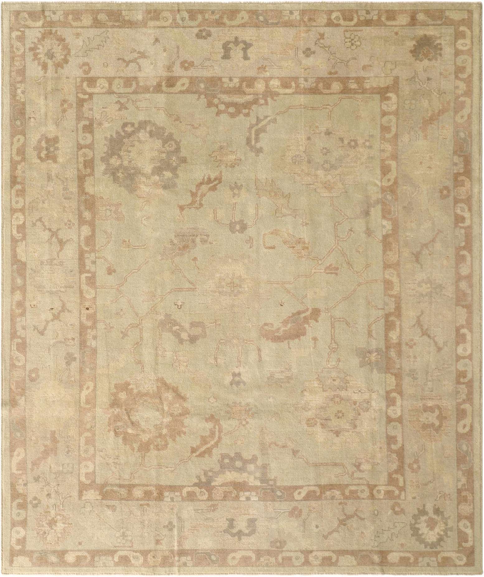 8' 3 x 9' 10 Hand Knotted Oushak Wool Rug