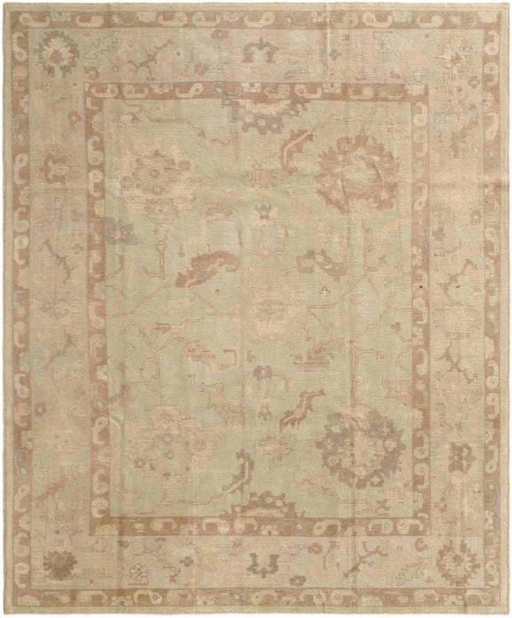 Detail image of 8' 3 x 9' 10 Hand Knotted Oushak Wool Rug