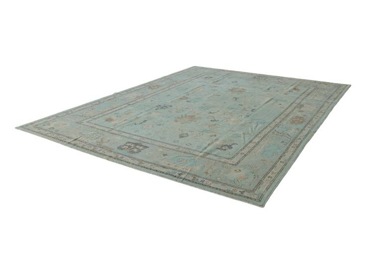 Detail image of 9' 2 x 12' 3 Hand Knotted Oushak Wool Rug