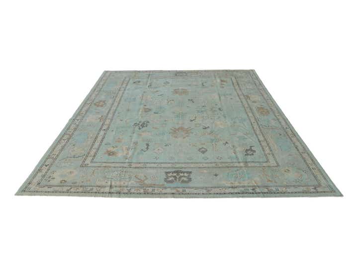 9' 2 x 12' 3 Hand Knotted Oushak Wool Rug