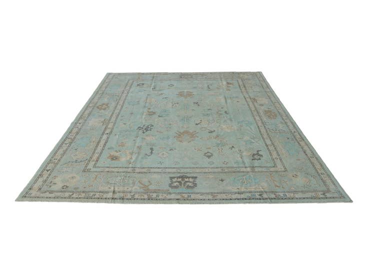 Detail image of 9' 2 x 12' 3 Hand Knotted Oushak Wool Rug