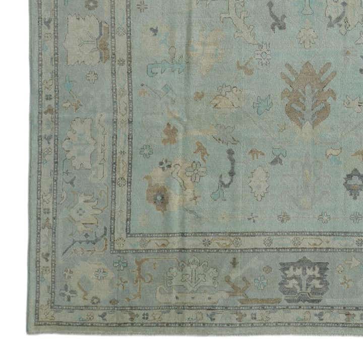 9' 2 x 12' 3 Hand Knotted Oushak Wool Rug