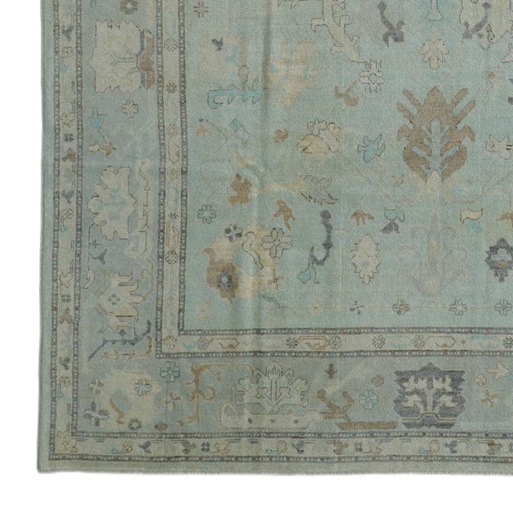 Detail image of 9' 2 x 12' 3 Hand Knotted Oushak Wool Rug