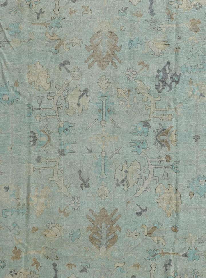 9' 2 x 12' 3 Hand Knotted Oushak Wool Rug