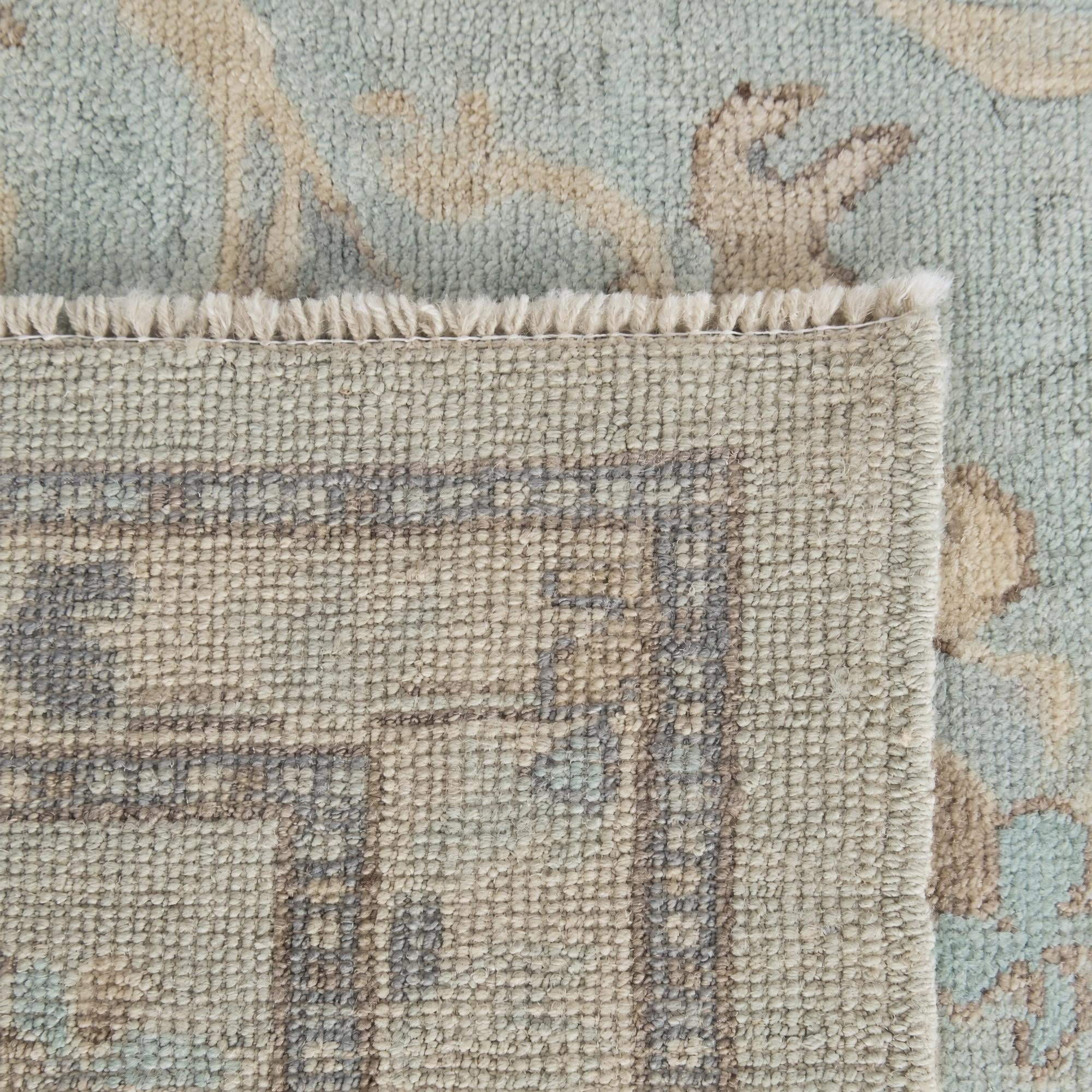 9' 2 x 12' 3 Hand Knotted Oushak Wool Rug