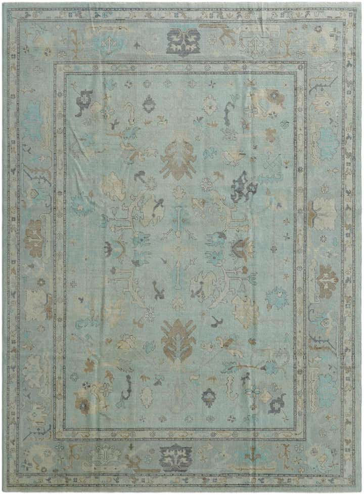 9' 2 x 12' 3 Hand Knotted Oushak Wool Rug