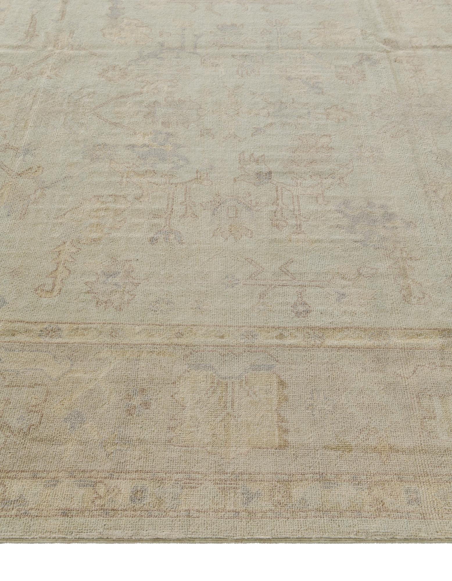 8' x 10' Hand Knotted Oushak Wool Rug