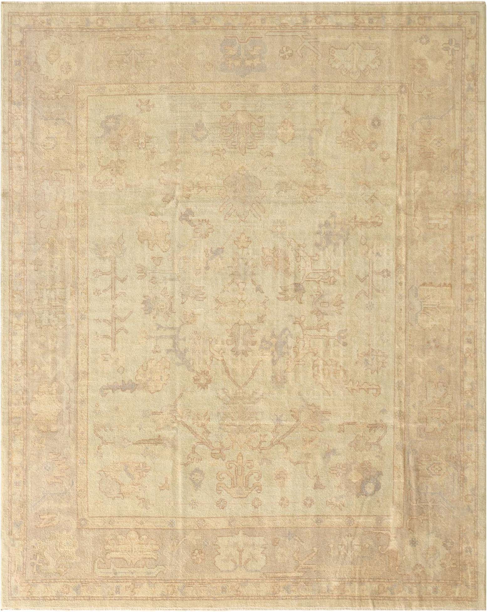 8' x 10' Hand Knotted Oushak Wool Rug