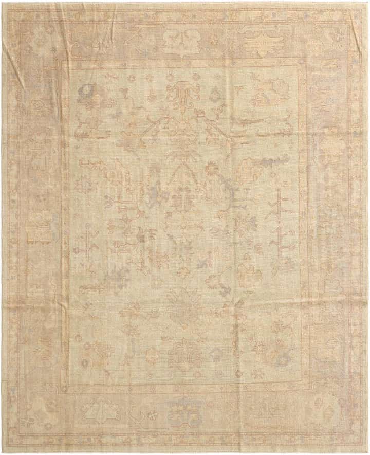 8' x 10' Hand Knotted Oushak Wool Rug
