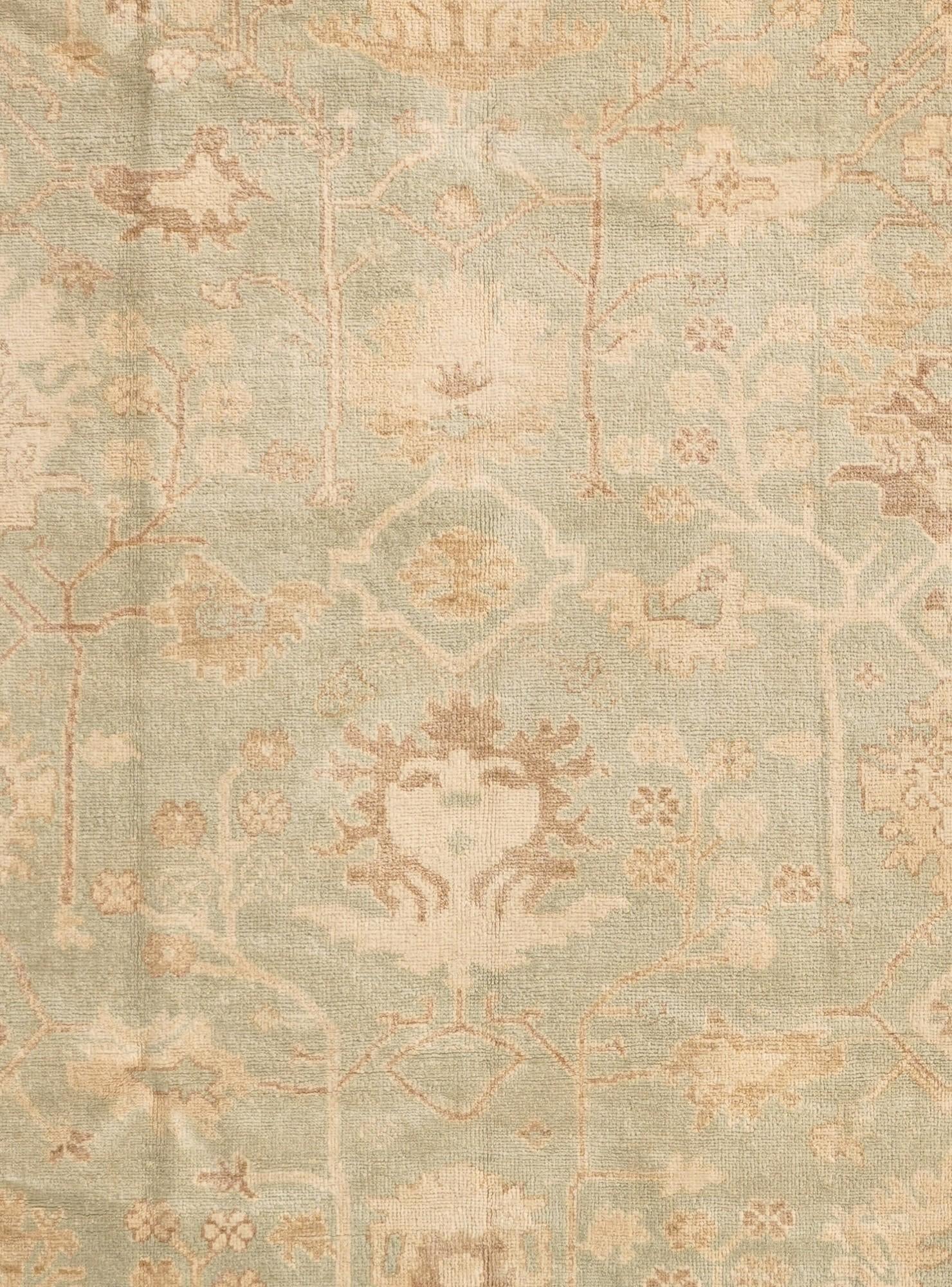 8' x 9' 3 Hand Knotted Oushak Wool Rug