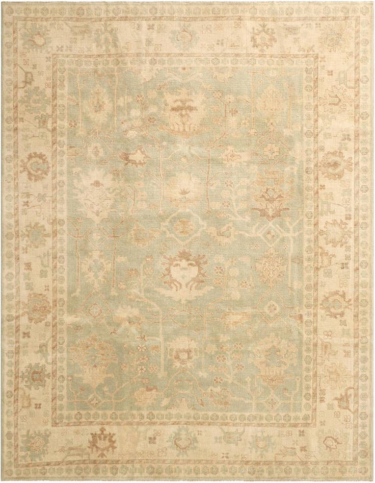 Detail image of 8' x 9' 3 Hand Knotted Oushak Wool Rug