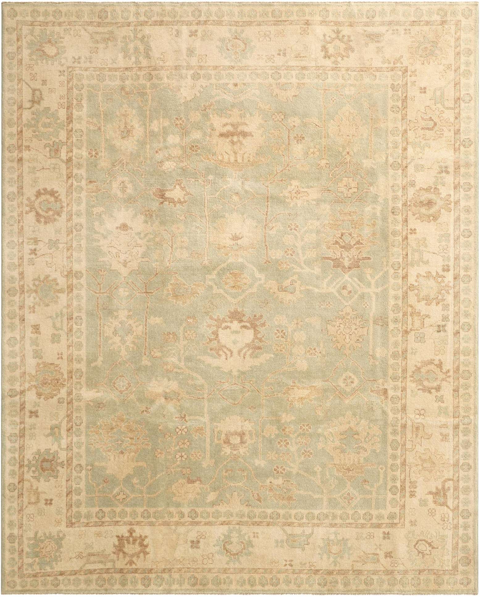 8' x 9' 3 Hand Knotted Oushak Wool Rug