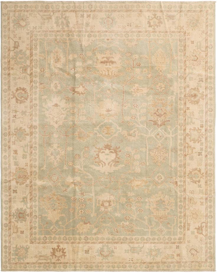 Detail image of 8' x 9' 3 Hand Knotted Oushak Wool Rug