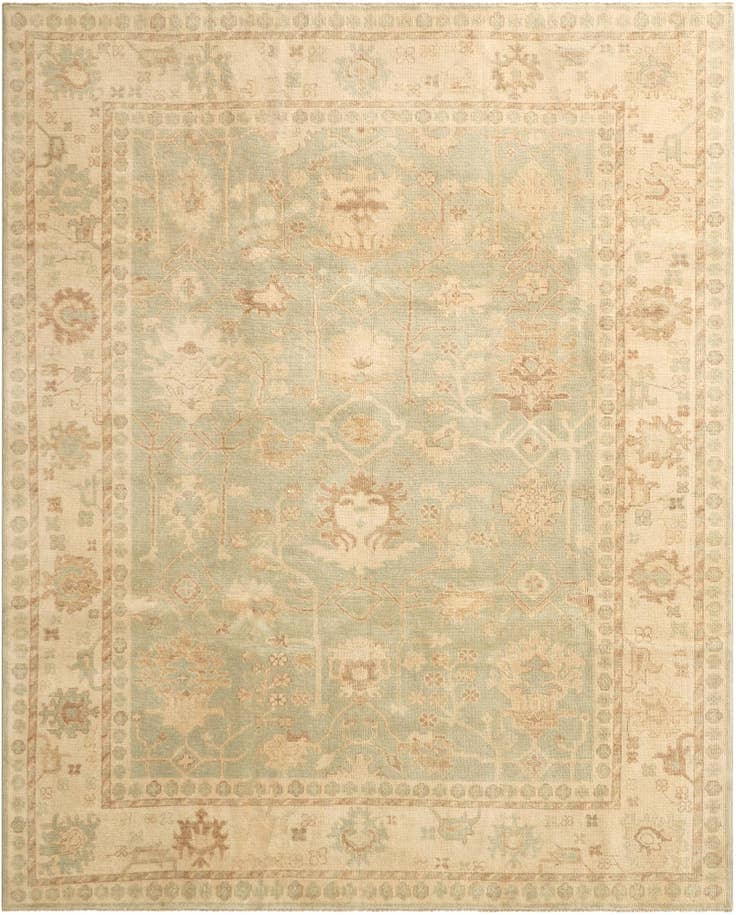 Detail image of 8' x 9' 3 Hand Knotted Oushak Wool Rug