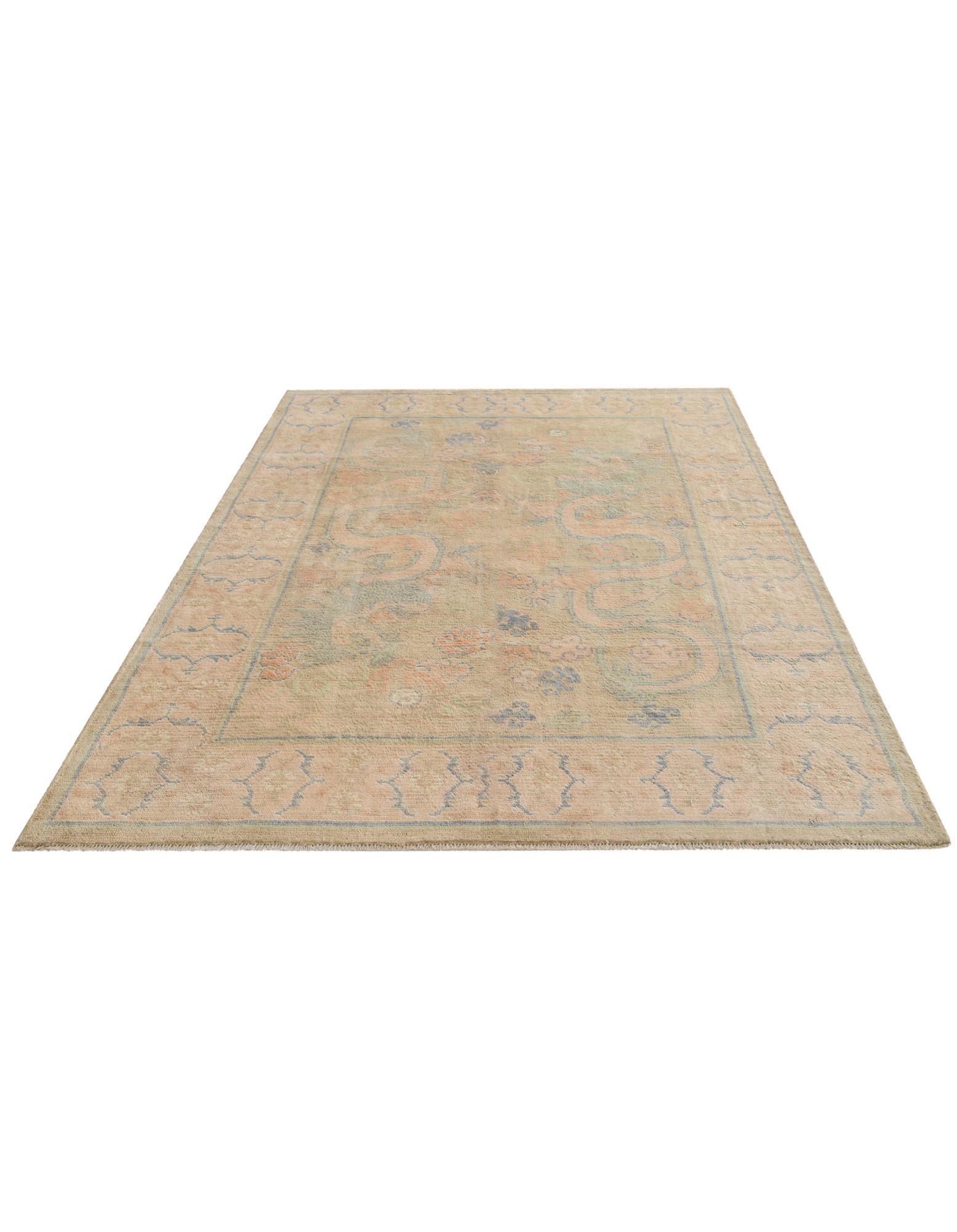 5' 10 x 7' 11 Hand Knotted Oushak Wool Rug