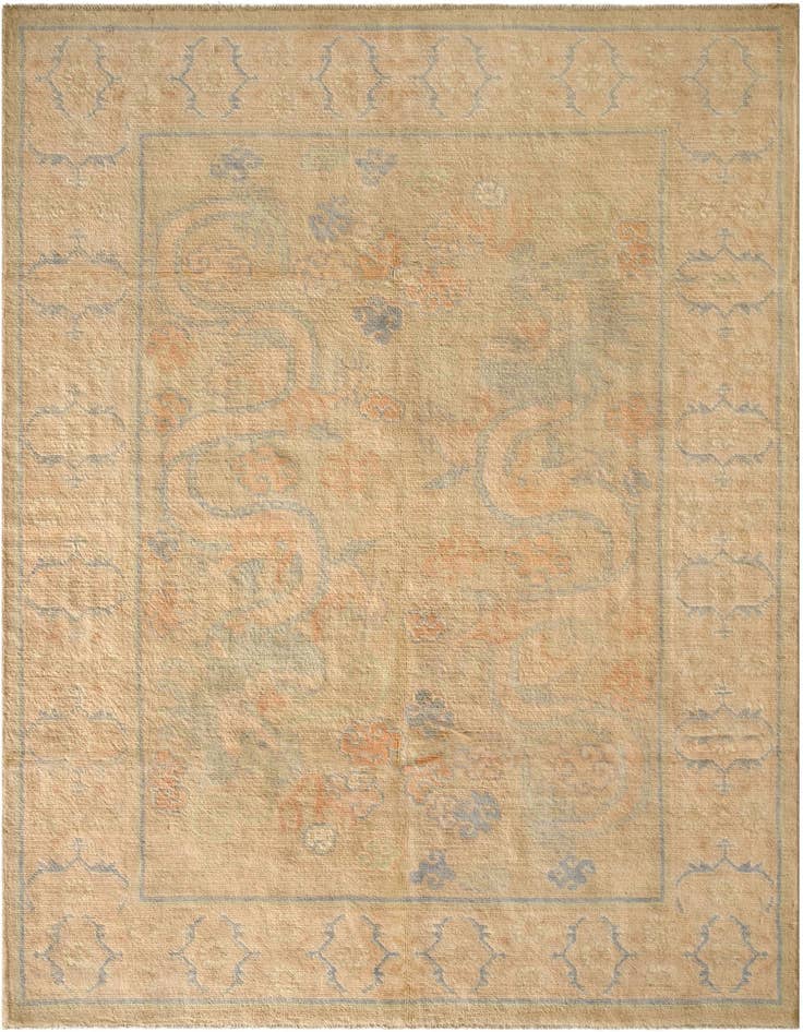Detail image of 5' 10 x 7' 11 Hand Knotted Oushak Wool Rug