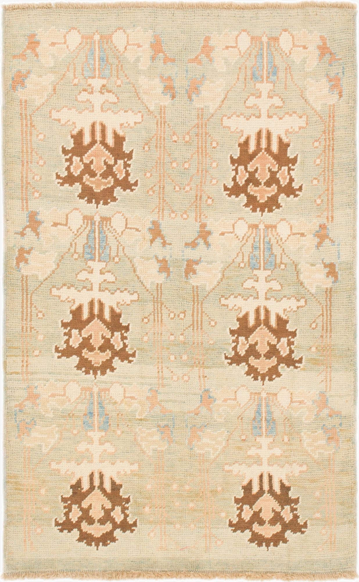 4' 4 x 7'  Hand Knotted Oushak Wool Rug
