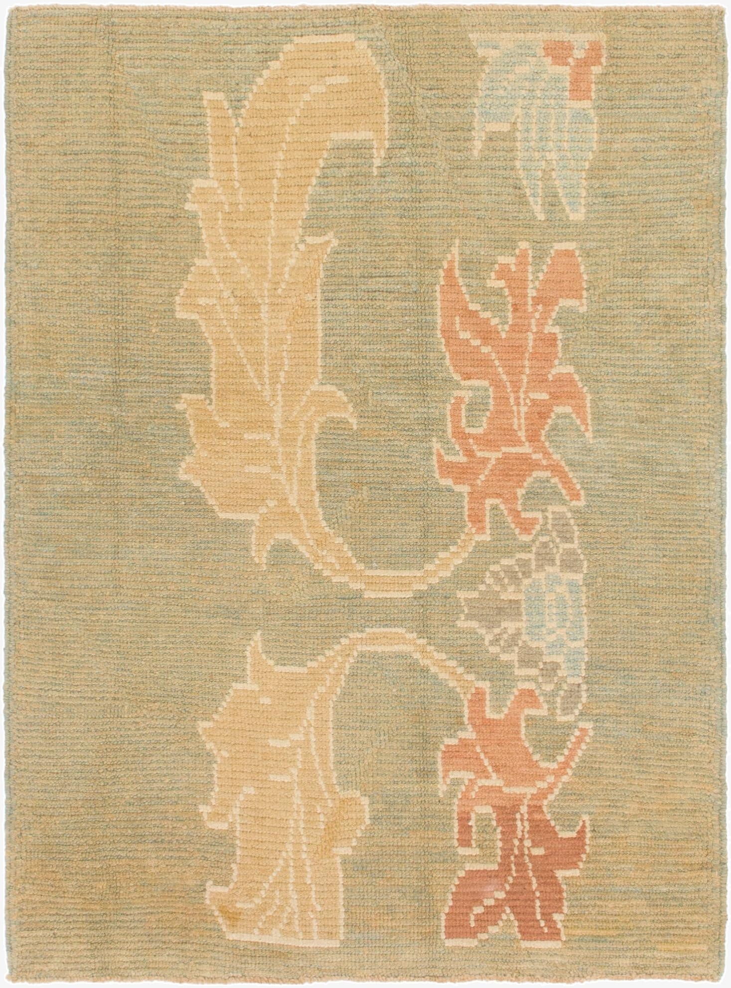 4' 2 x 5' 8  Hand Knotted Oushak Wool Rug